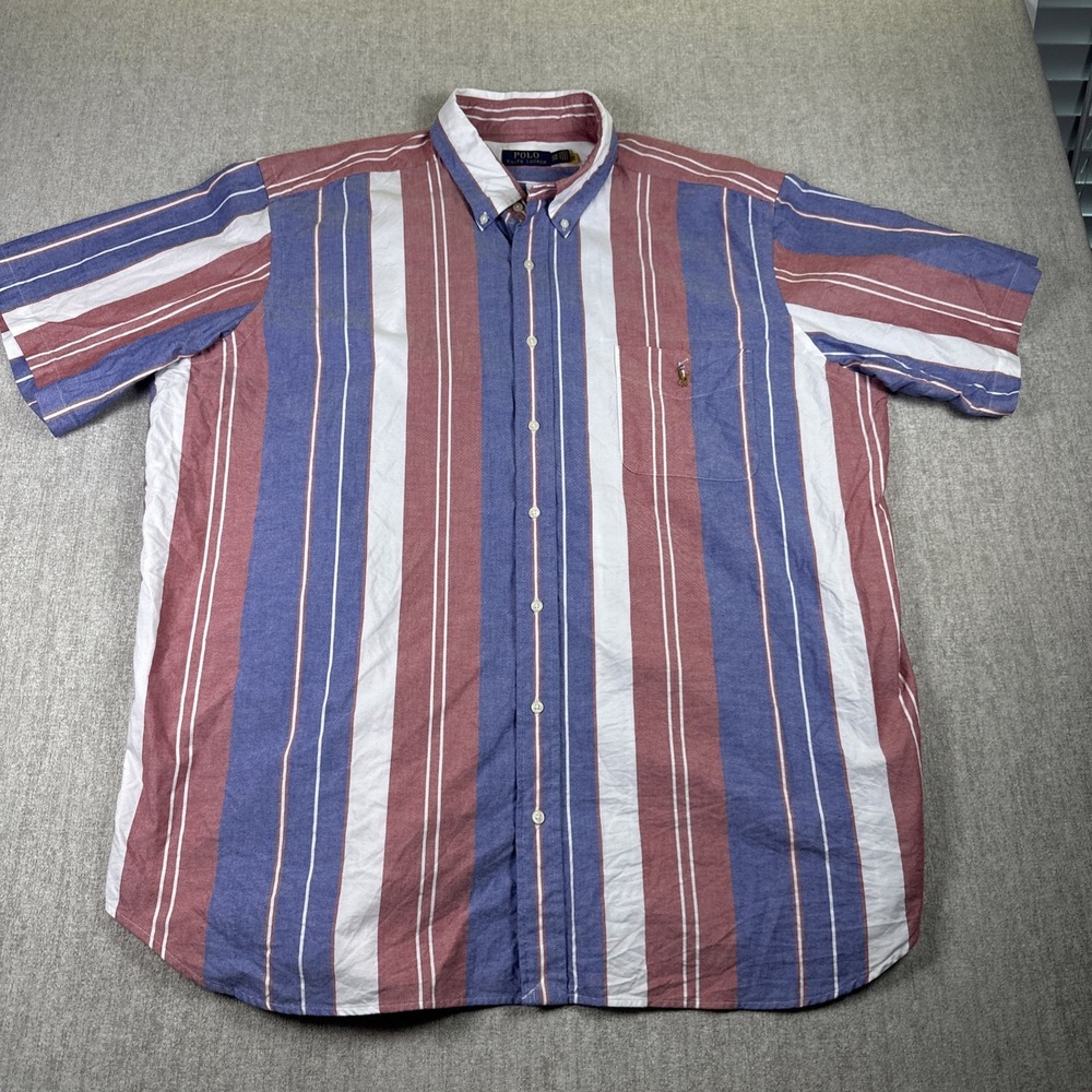 Polo Ralph Lauren Mens 2XB Big & Tall Striped Button Down Color Long sleeve